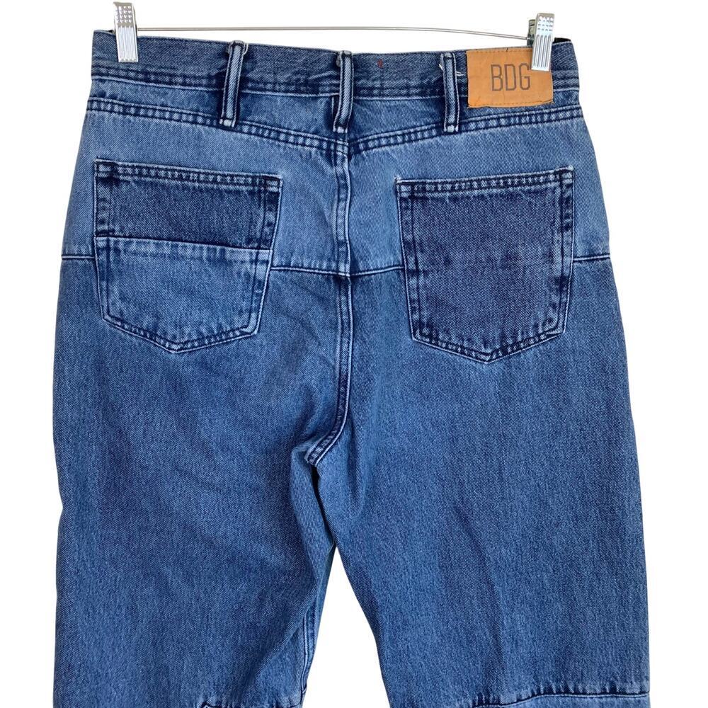 BDG Urban Outfitters Sz 33/32 Skate Fit Jeans Patchwork Baggy Jeans Mid Wash - Picture 6 of 16